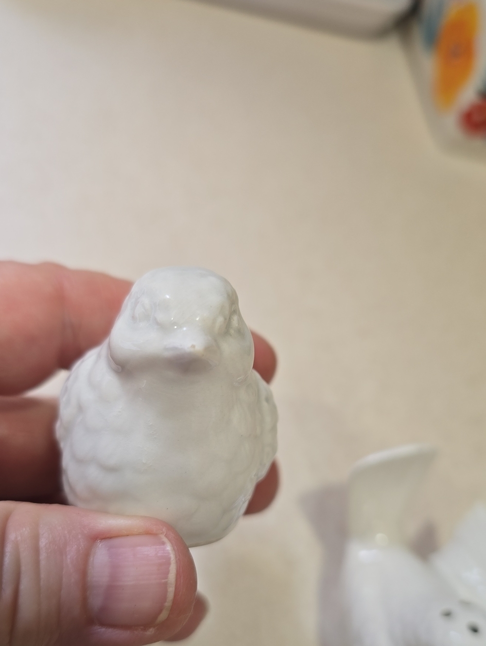 Fitz and Floyd White Ceramic Double Birds in Nest Salt & Pepper Shakers - Picture 6 of 7